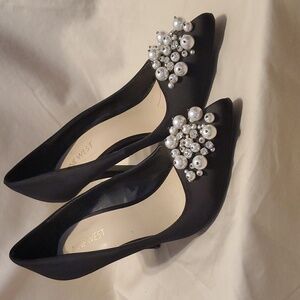 Nine West Pearl and Satin Heels SZ 7M